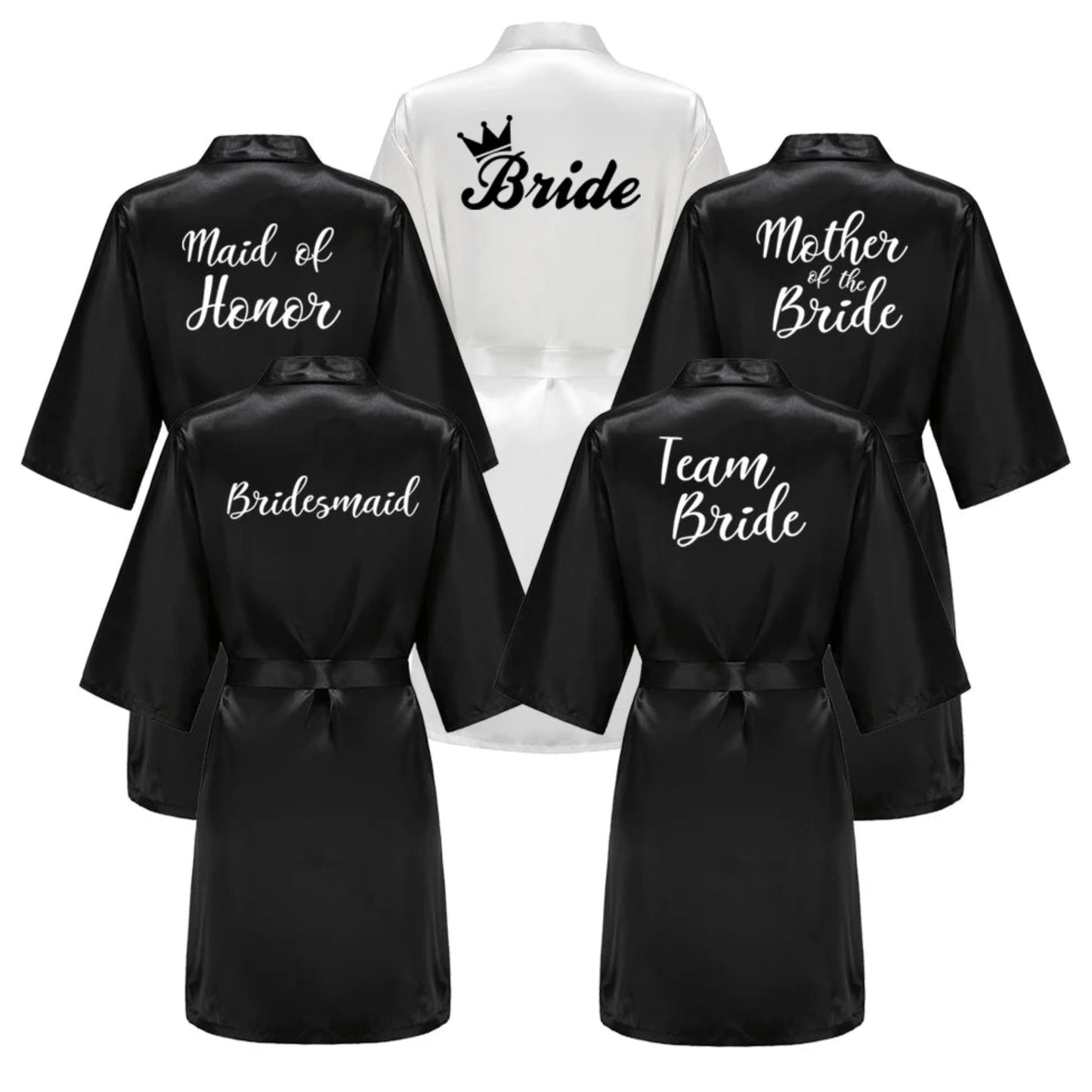 Black Bridal Party Robes