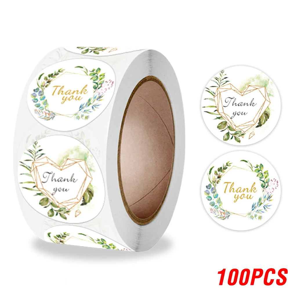 100 'Thank You' Stickers for Wedding Favours