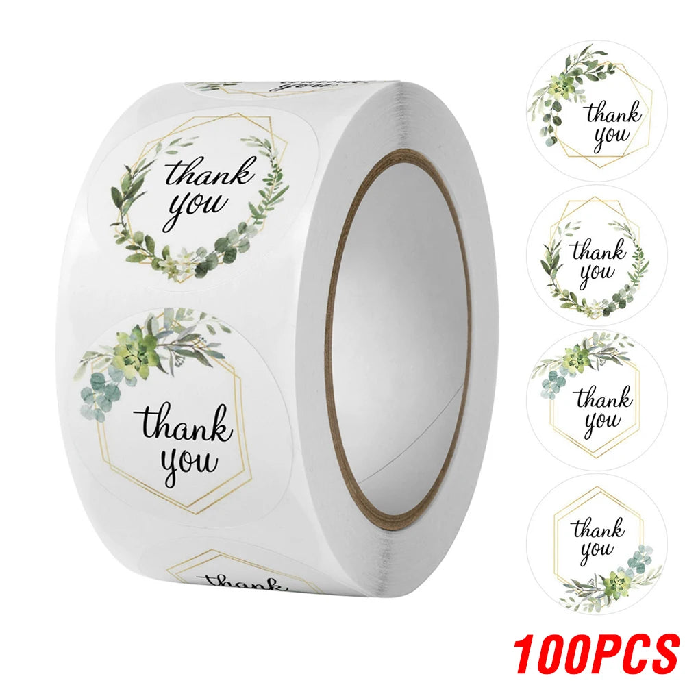 100 'Thank You' Stickers for Wedding Favours