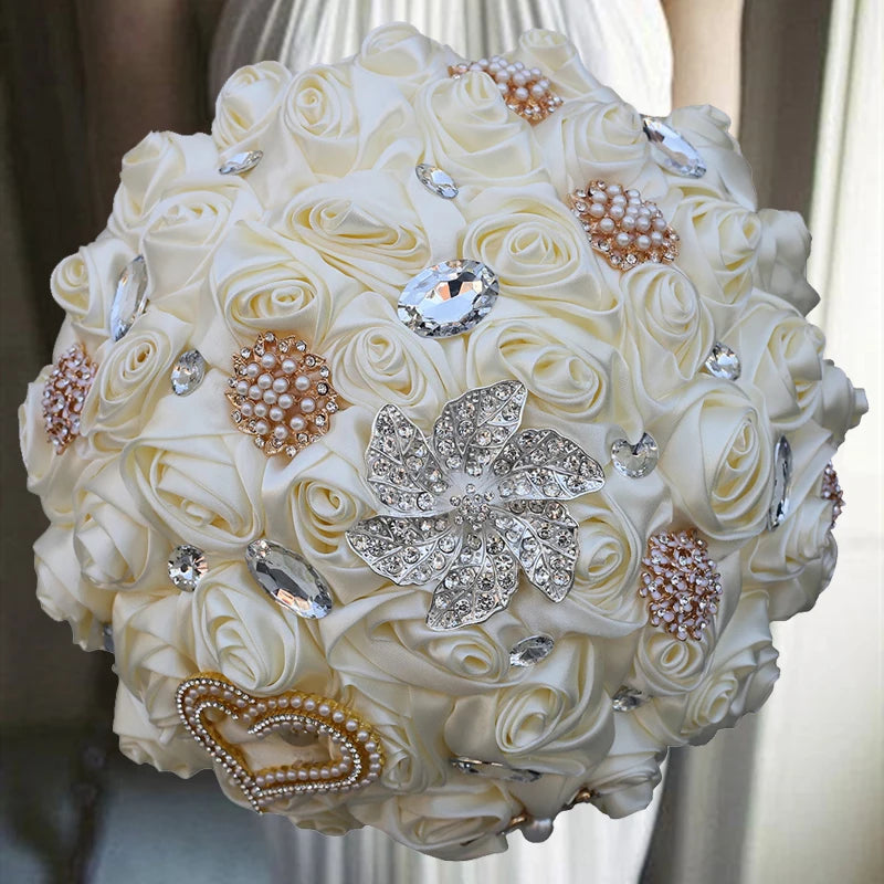 Silk Rose Brooch Bouquets