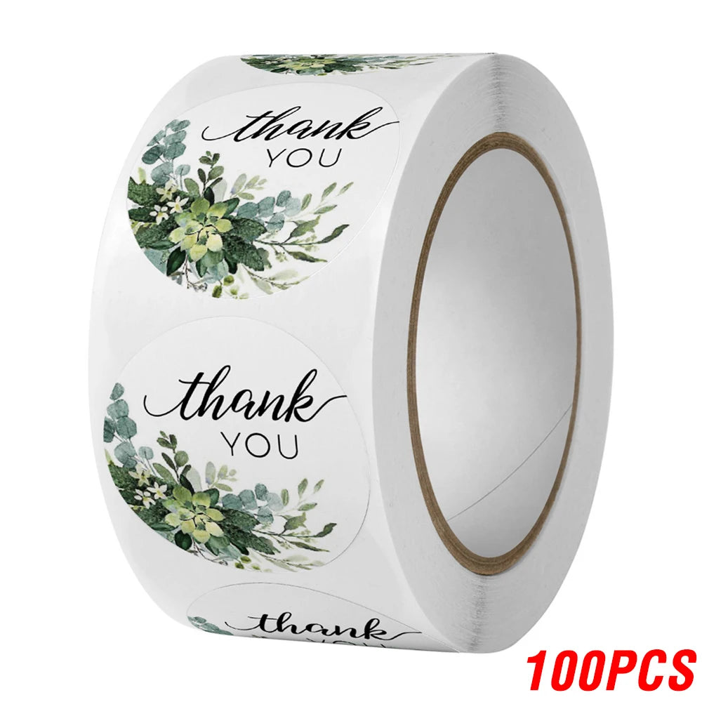100 'Thank You' Stickers for Wedding Favours