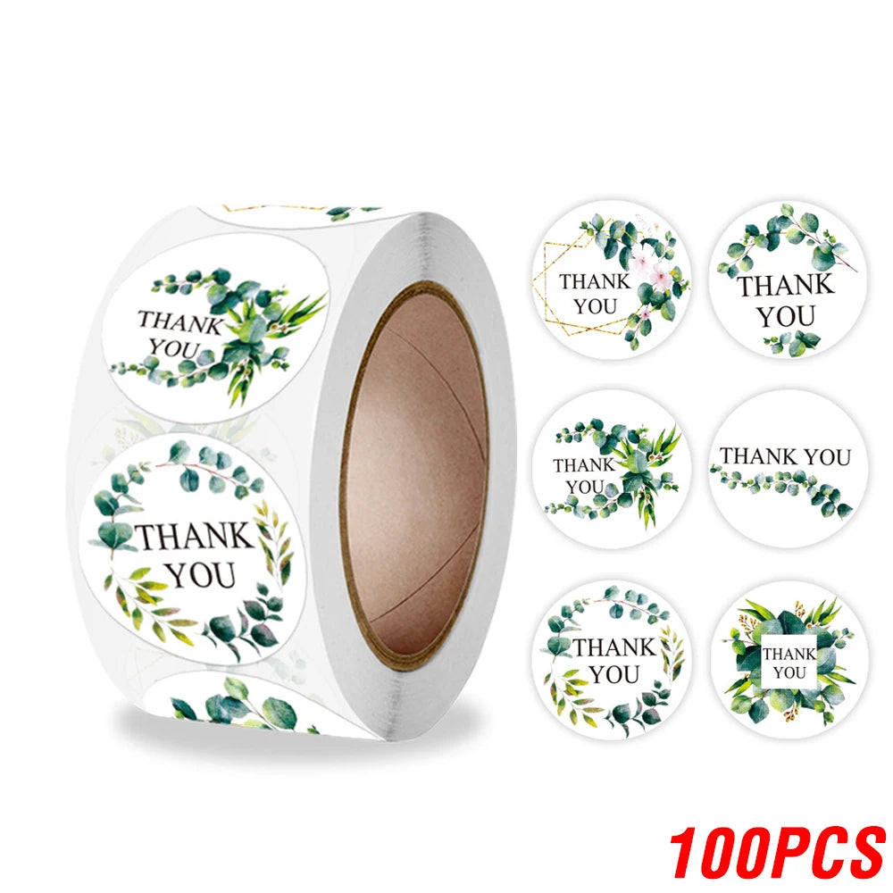 100 'Thank You' Stickers for Wedding Favours