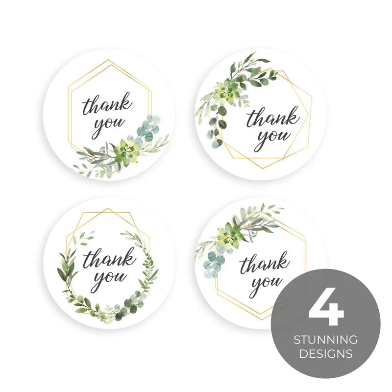 100 'Thank You' Stickers for Wedding Favours