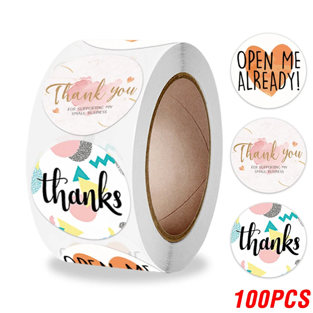 100 'Thank You' Stickers for Wedding Favours
