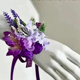 Purple Wedding Wrist Corsage