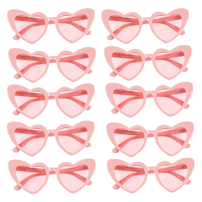 10 Heart Shaped Glasses Wedding Favour Pack