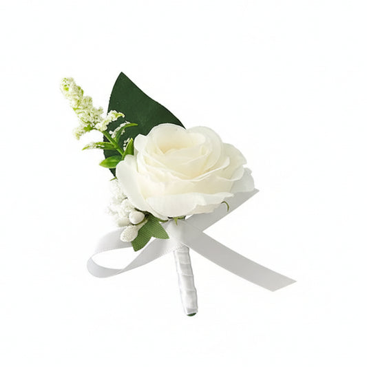 White Wedding Buttonhole