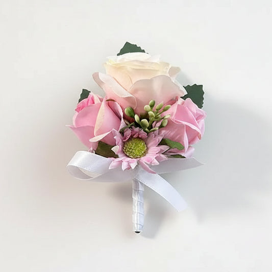 Pink & Champagne Wedding Buttonhole