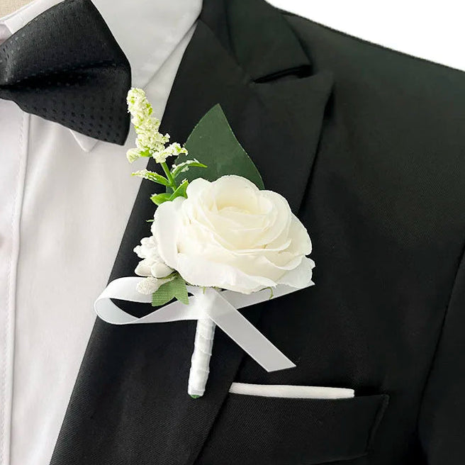 White Wedding Buttonhole