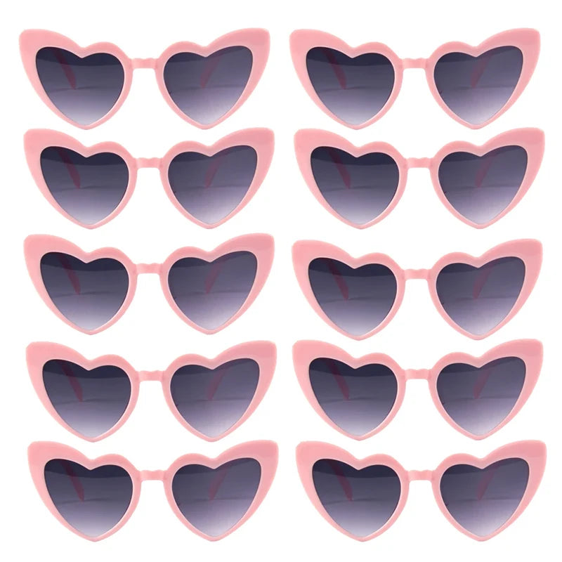 10 Heart Shaped Glasses Wedding Favour Pack