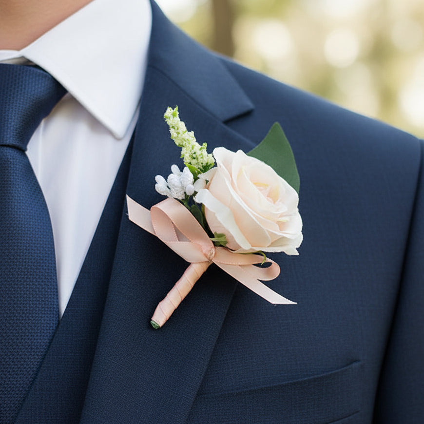 Champagne Wedding Buttonhole