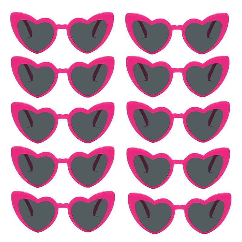 10 Heart Shaped Glasses Wedding Favour Pack
