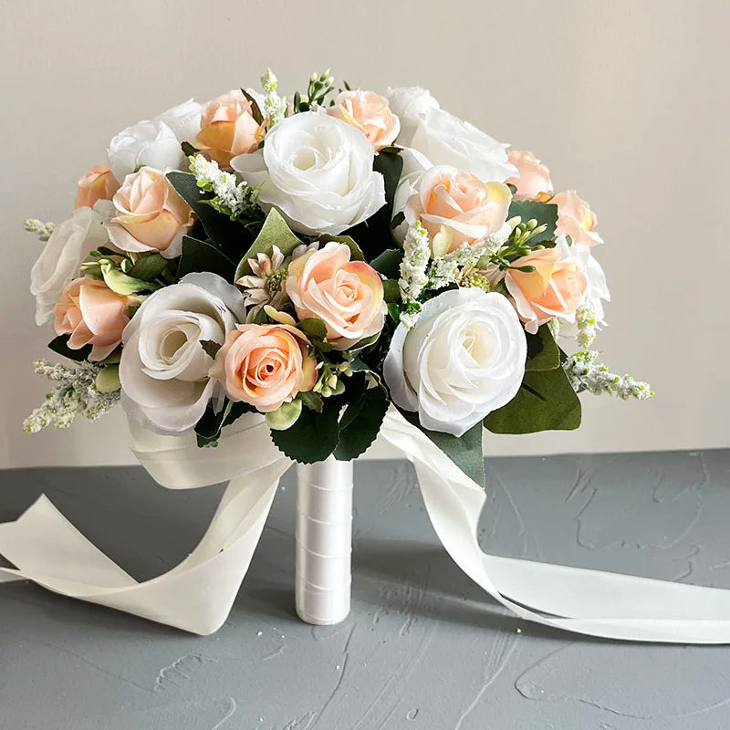 Champagne & White Wedding Bouquet