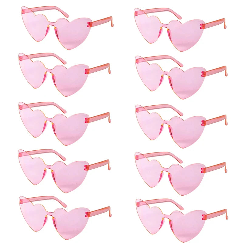 10 Heart Shaped Glasses Wedding Favour Pack