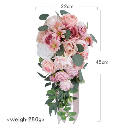 Pink & Blush Cascading Bridal Bouquet