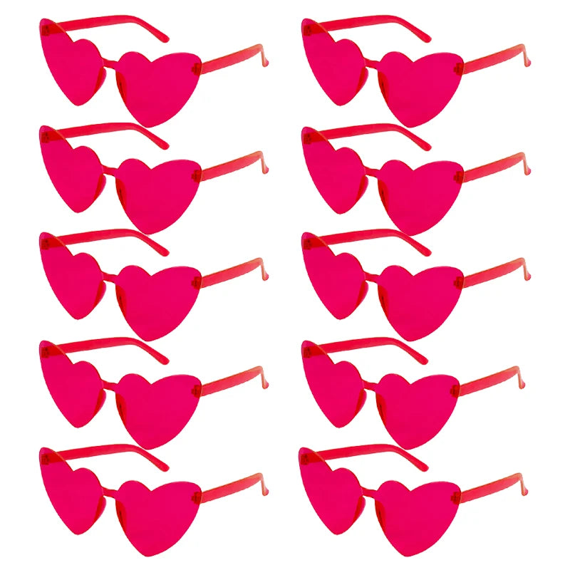 10 Heart Shaped Glasses Wedding Favour Pack
