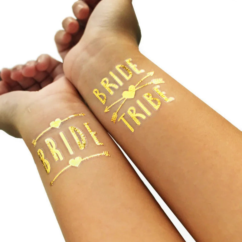 12 Gold ‘Team Bride’ Temporary Tattoos