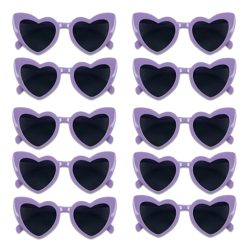 10 Heart Shaped Glasses Wedding Favour Pack