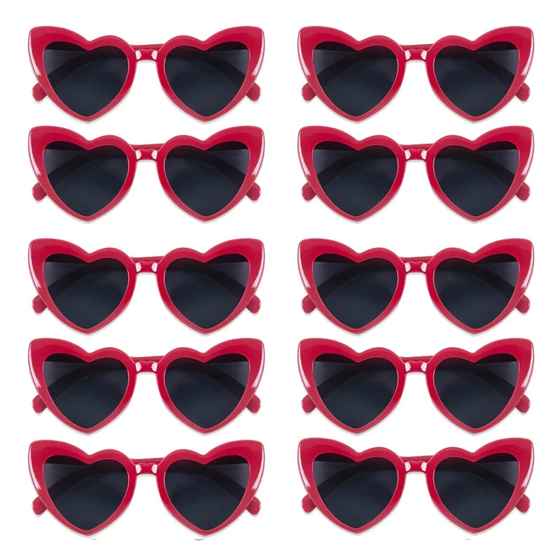 10 Heart Shaped Glasses Wedding Favour Pack