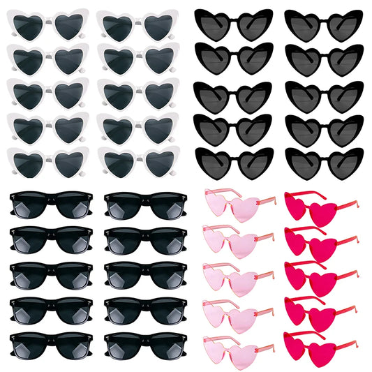 10 Heart Shaped Glasses Wedding Favour Pack