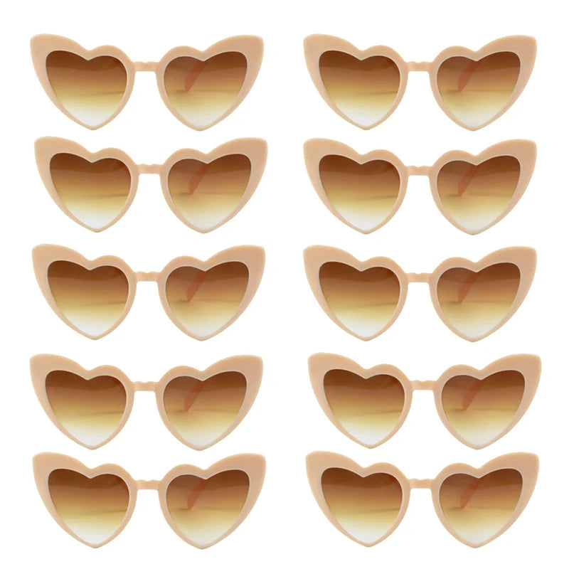 10 Heart Shaped Glasses Wedding Favour Pack