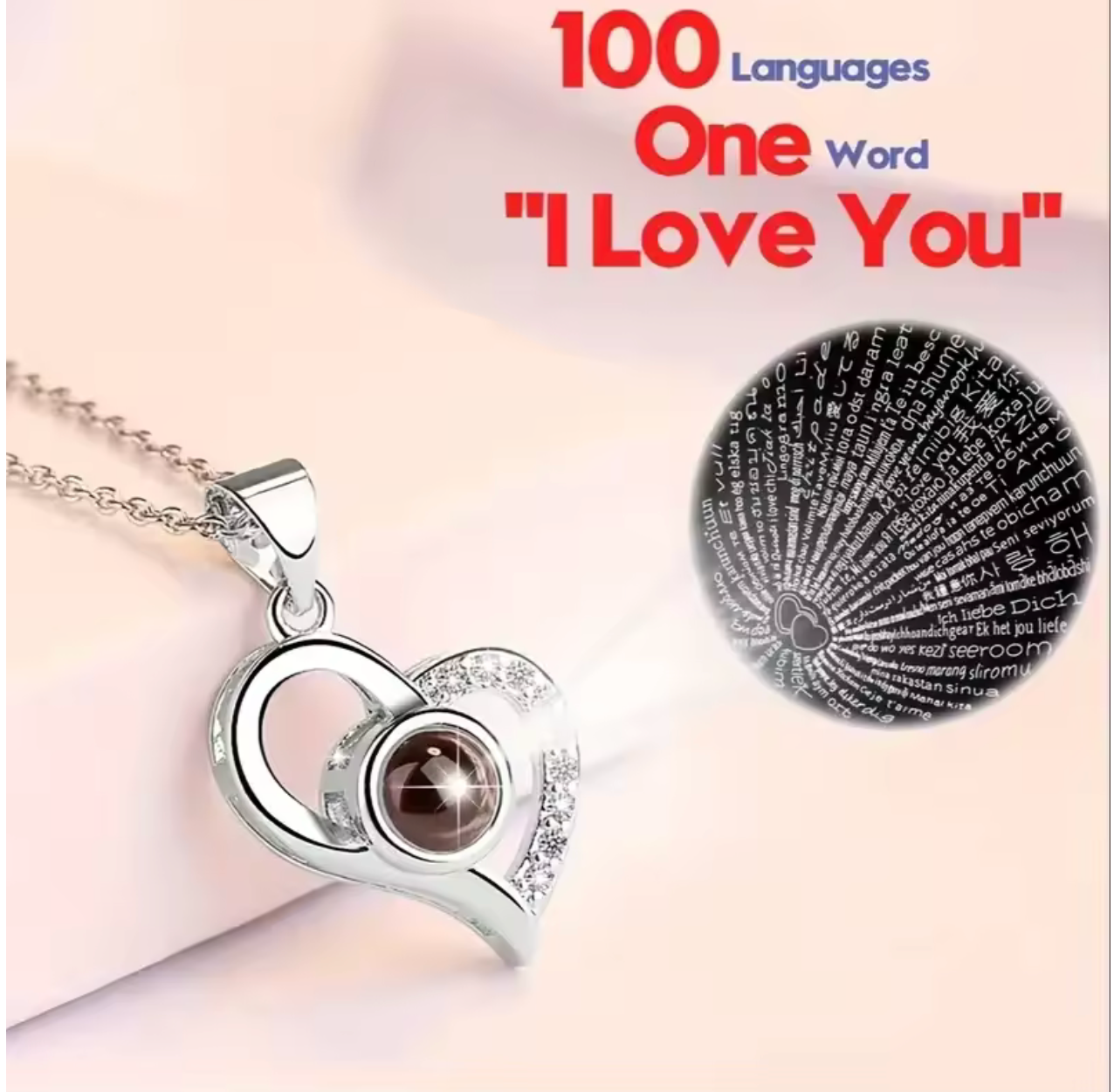 Heart-Shaped Lens Necklace Wedding Gift Set