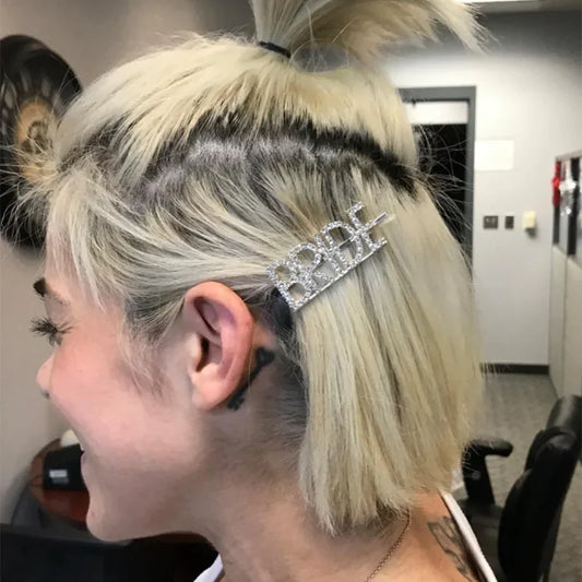 Bride & Team Bride Glitter Hair Clips