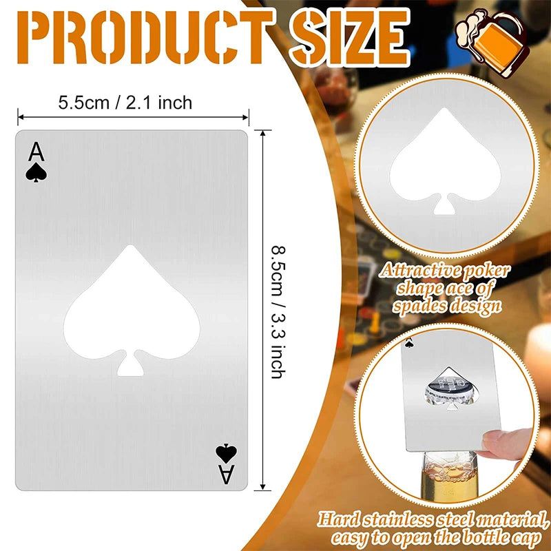 10 'Ace of Spades' Bottle Opener Wedding Favours
