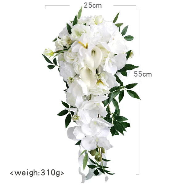 White Cascading Bridal Bouquet