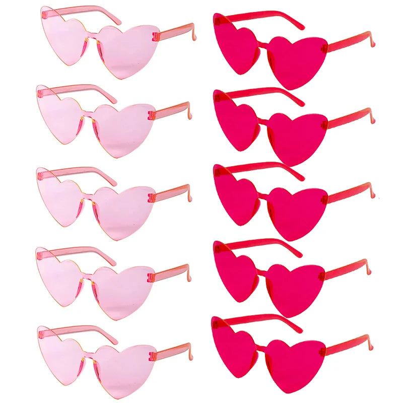 10 Heart Shaped Glasses Wedding Favour Pack