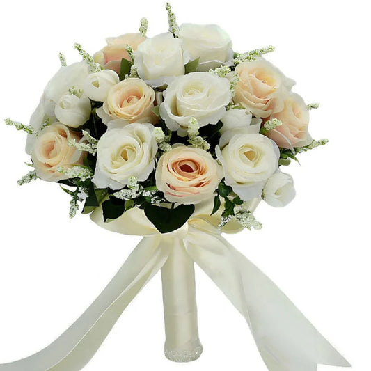 Champagne & White Wedding Bouquet
