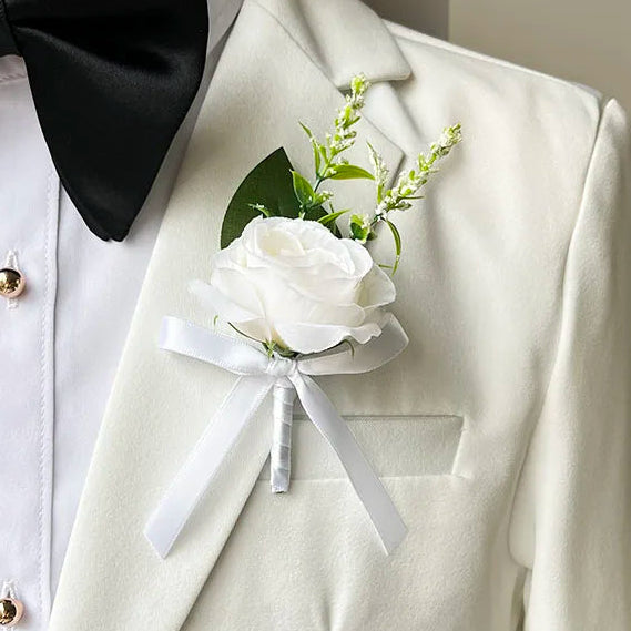 White Wedding Buttonhole