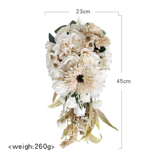 White & Ivory Cascading Bridal Bouquet