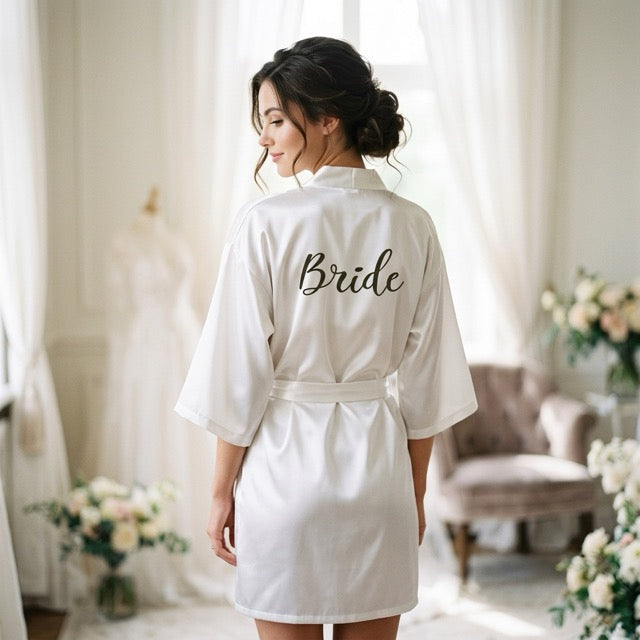 Bride's White Bridal Party Robes
