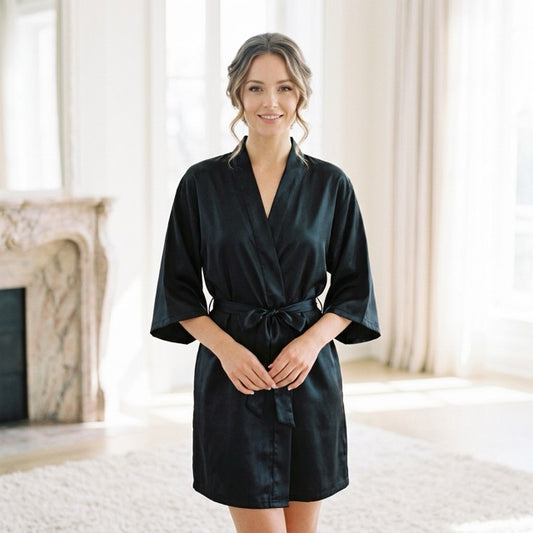 Black Bridal Party Robes