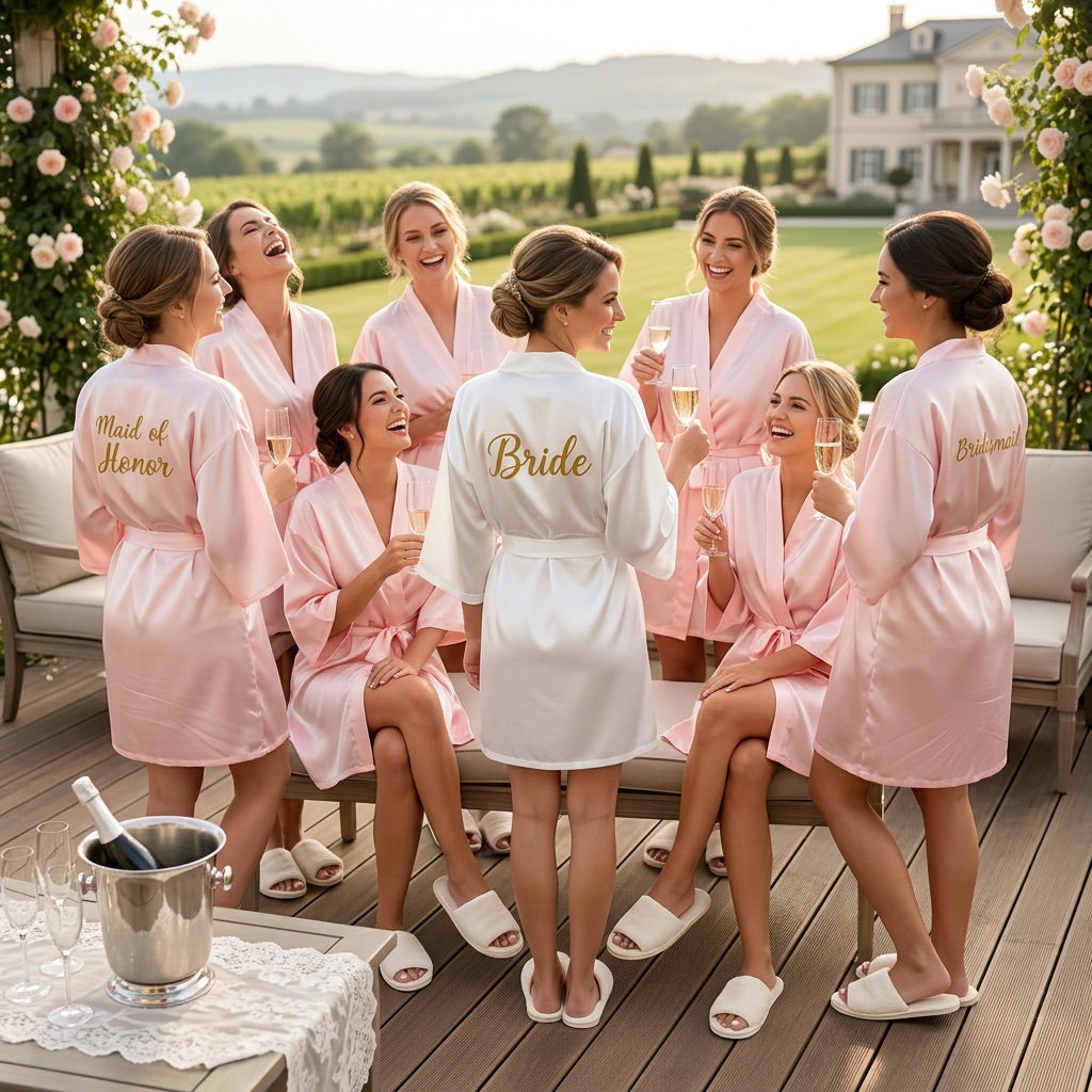Light Pink Bridal Party Robes