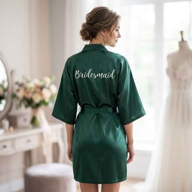 Emerald Green Bridal Party Robes