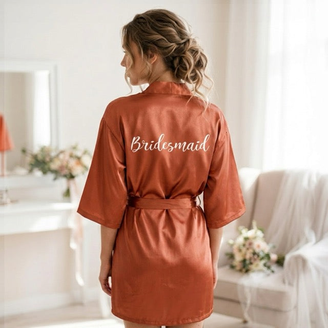 Burnt Orange Bridal Party Robes