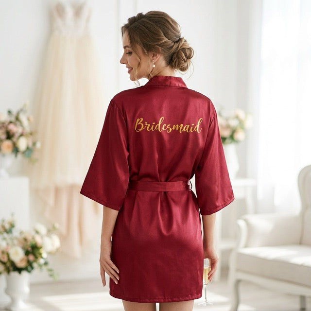 Wine Red Bridal Party Robes