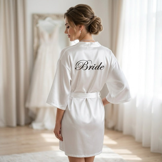 Bride's White Bridal Party Robes