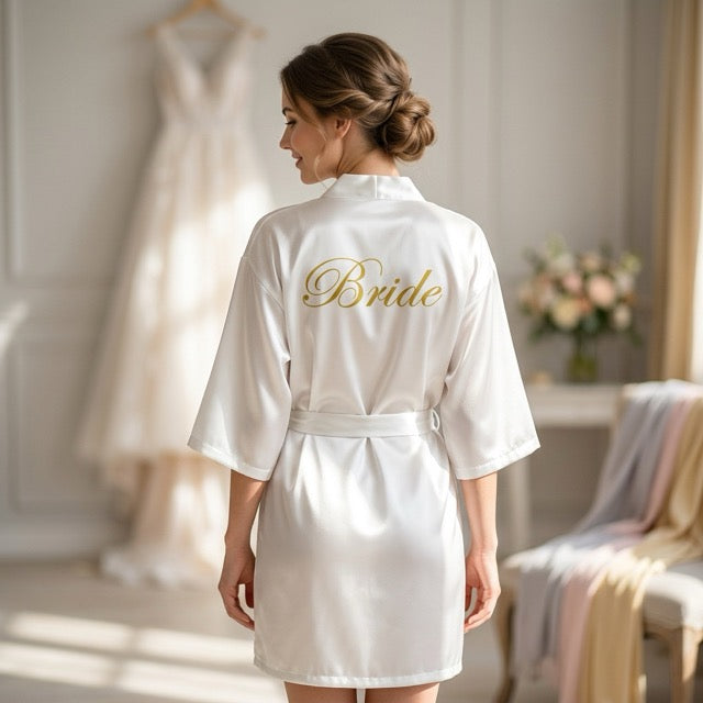 Bride's White Bridal Party Robes