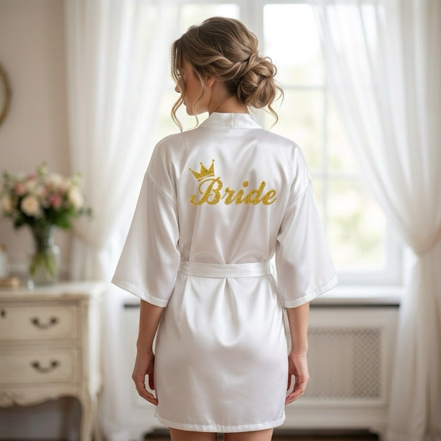 Bride's White Bridal Party Robes