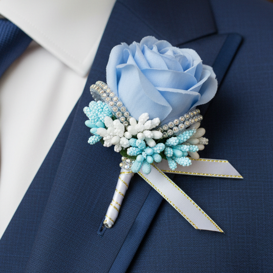 Blue Wedding Buttonhole