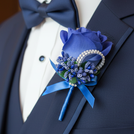 Blue Wedding Buttonhole