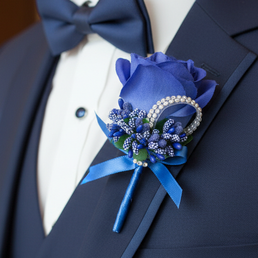 Blue Wedding Buttonhole