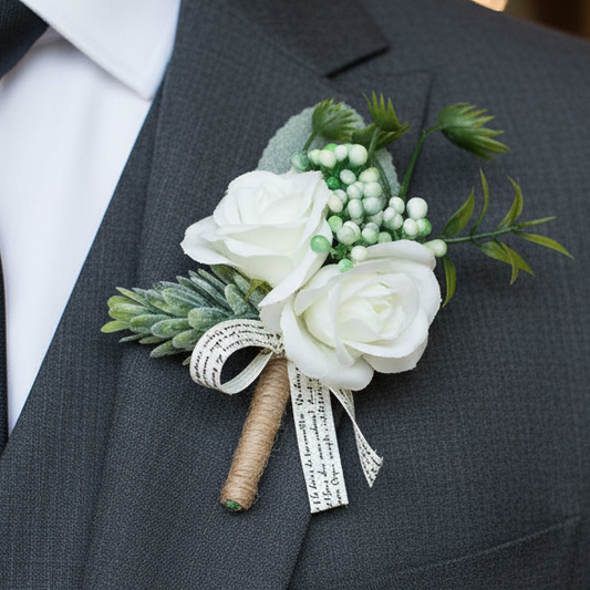 White Wedding Buttonhole