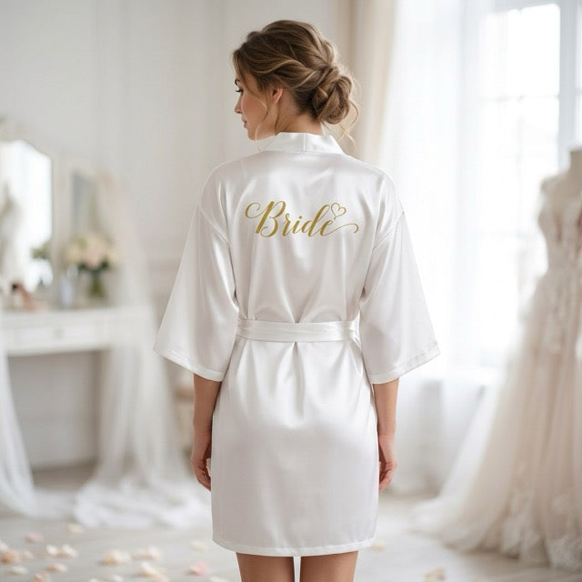 Bride's White Bridal Party Robes
