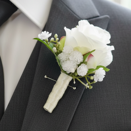 White Wedding Buttonhole