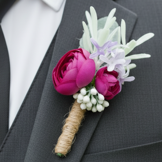 Pink Wedding Buttonhole
