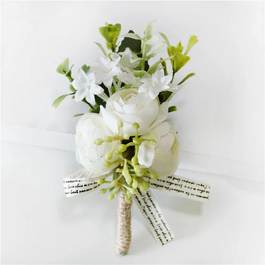 White Wedding Buttonhole